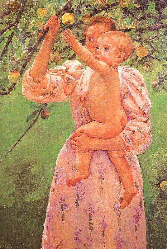 Mary Cassatt Baby Reaching for an Apple France oil painting art